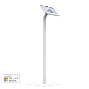 Elevate II Series - Floor Stand Kiosk (White) -- For Surface Go / Go 2 / Go 3 / Go 4 - KAM501W
