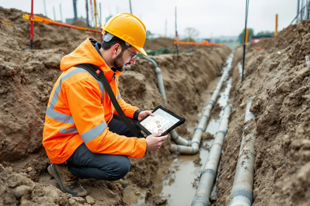 Pipeline-outdoor-construction-site-connected-worker-SurfacePro-12-inch-CWM504MP